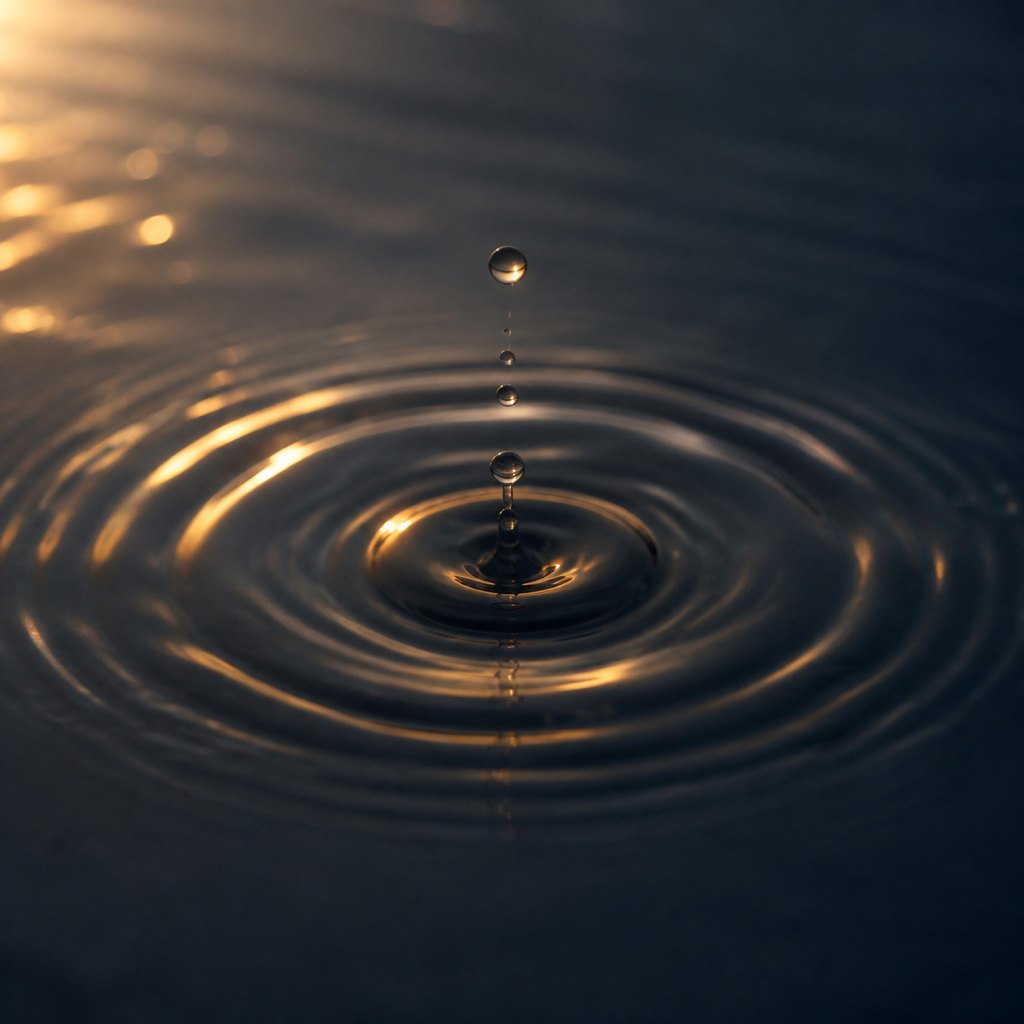 Капля и круги на воде
